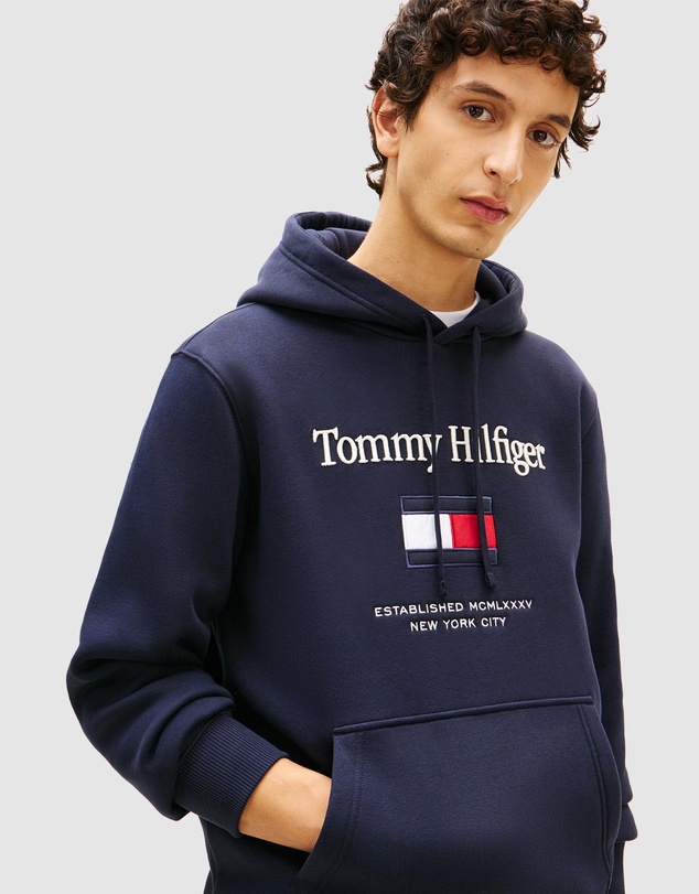 Tommy Hilfiger - Logo Embroidery Flex Fleece Hoodie