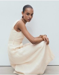 M.N.G - Laura Belt Linen Dress