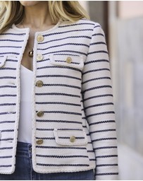 Sosandar - Stripe Boucle Jacket