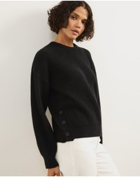 Atmos&Here - Rory Button Detail Crew Neck Jumper