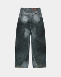 Andersson Bell - Denim Trompe-L'oeil Graphic Biker Jeans - Unisex