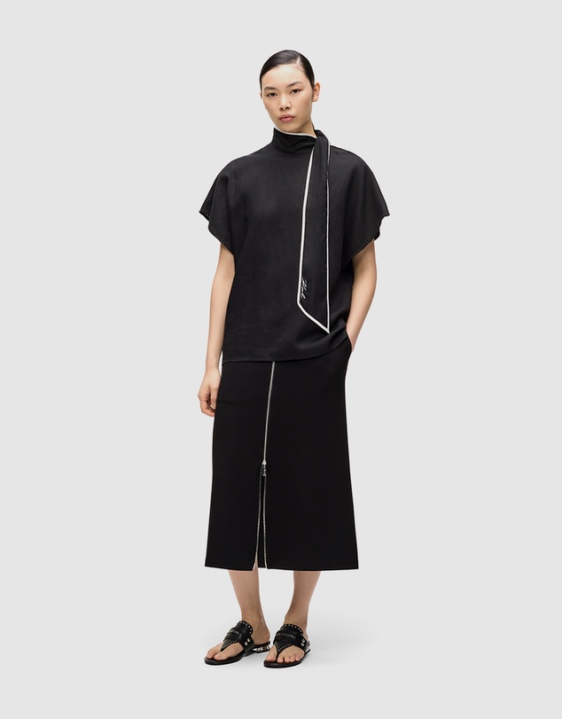 Karl Lagerfeld - Linen Blend Pipelined Blouse