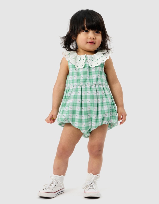 Goldie + Ace - Gingham Big Collar Romper - ICONIC EXCLUSIVE - Babies