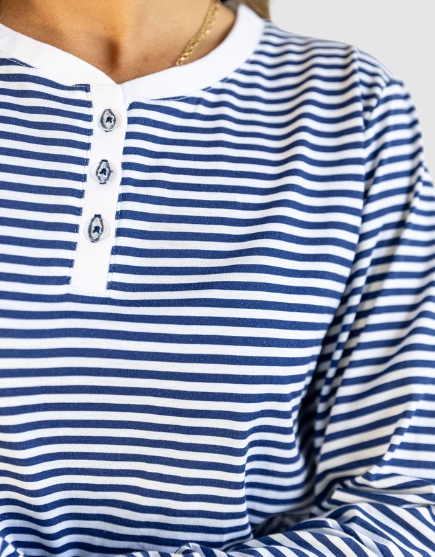 Sant And Abel - Women's Marina Jersey Knit Stripe Long PJ Set