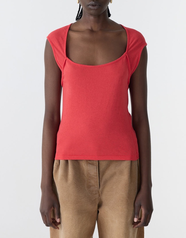 Bassike - Cap Sleeve Scoop Tank