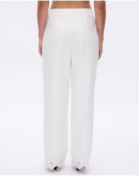 Minima Esenciales - Zinnia Cotton Embroidered Scallop Hem Pants