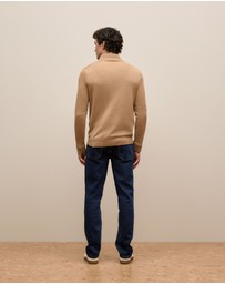 Trenery - Merino Half Zip in Camel