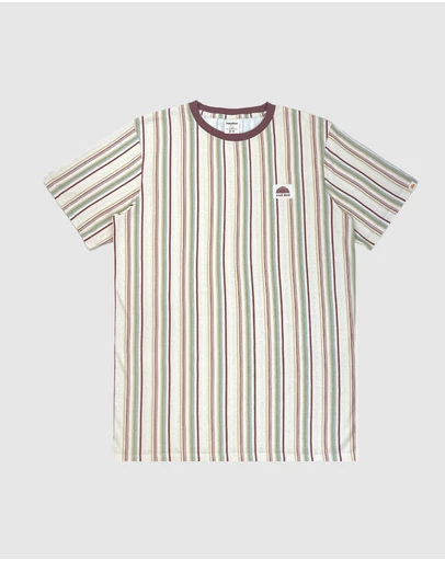 Banabae - Rad Dad Vertical Stripe Hemp Tee - Craisin