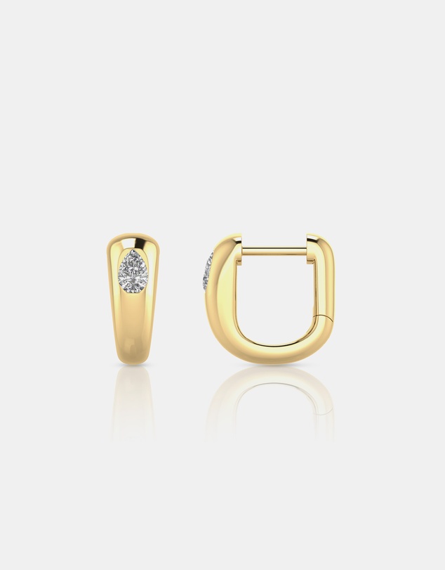 Zoe Olivia - 9K Gold Pear Lab Grown Diamond Huggie Earrings