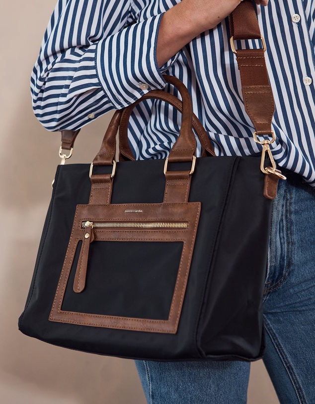 Pierre Cardin - Pierre Cardin RFID Lightweight Nylon Mini Tote with Crossbody