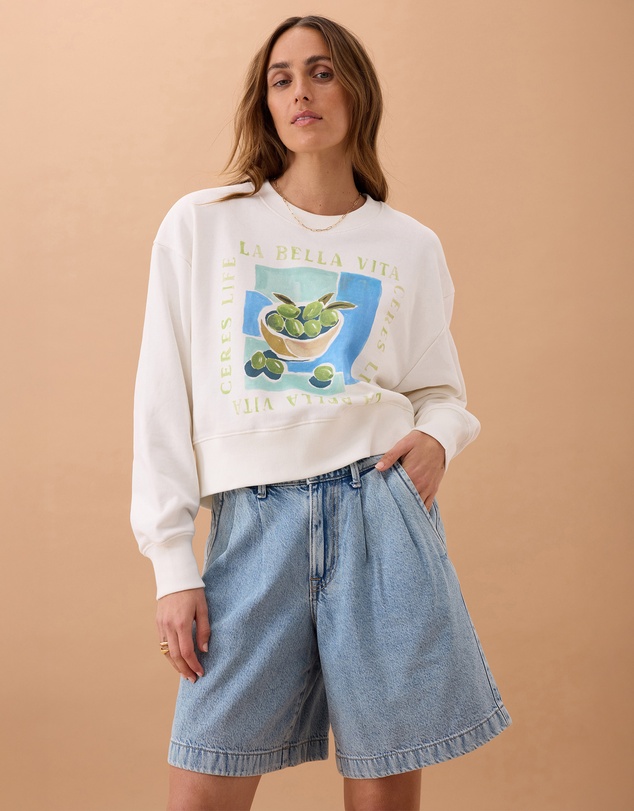 Ceres Life - Sylvie Longline Pleat Denim Short