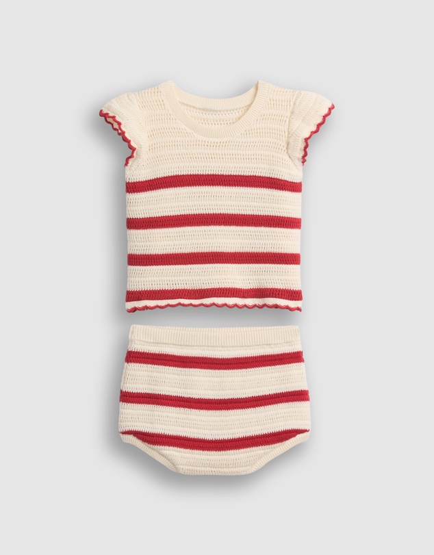 GAP - Ruffle Sleeve Crochet Tank Set - Babies