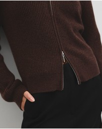 Country Road - Australian Cotton Wool Blend Zip Through Knit Cardigan