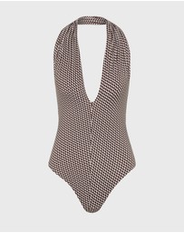 BONDI BORN - Blair One Piece - Mocha Dot (Embodee™)