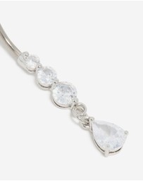 Lovisa - Surgical Steel Triple Cubic Zirconia Drop Belly Bar