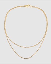 Elli Jewelry - Necklace Set Layer Design 925 Sterling Silver Gold-Plated