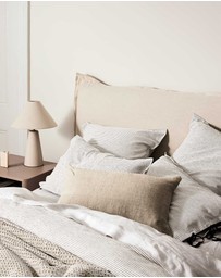 Aura Home - Chambray Mini Stripe European Pillowcase - Smoke