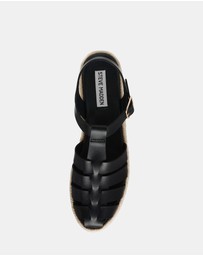 Steve Madden - Marlin Black Leather Sandals