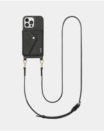 LOUVE COLLECTION - Leather Phone Case Wallet & Strap + Pearl Crossbody Chain & Wristlet