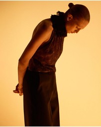 M.N.G - Lace Top With Ruff Collar