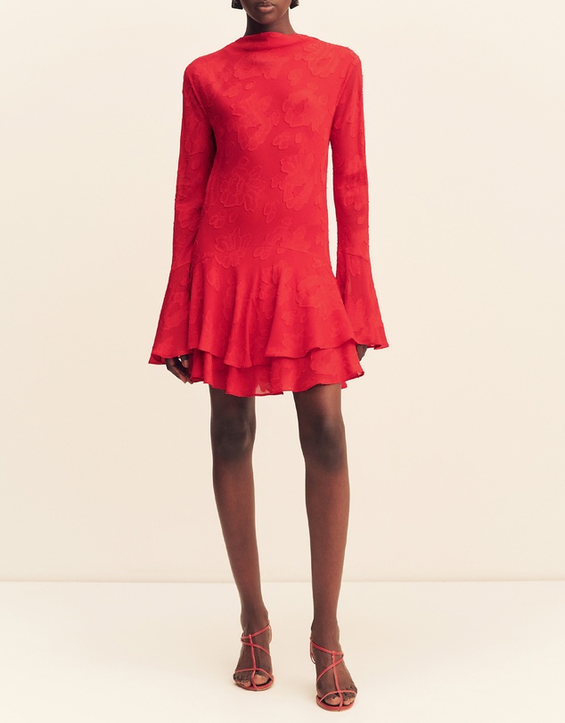 Shona Joy - Bowery Long Sleeve Ruffle Mini Dress