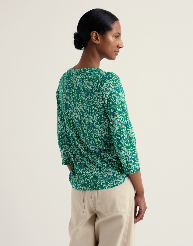 Seasalt - Seasalt Cornwall Green 3/4 Barnoon Top