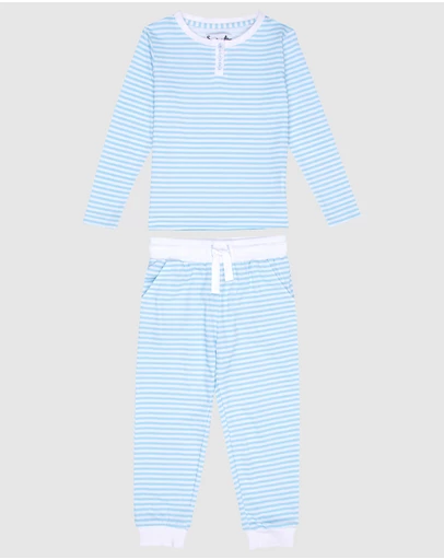 Sant And Abel - Kids Sky Blue Jersey Long Snug Set