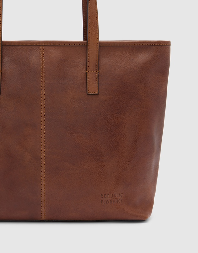 Florence - The Beatrice Matt Brown Leather Tote Work Bag