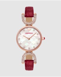Emporio Armani - Burgundy Analogue Watch