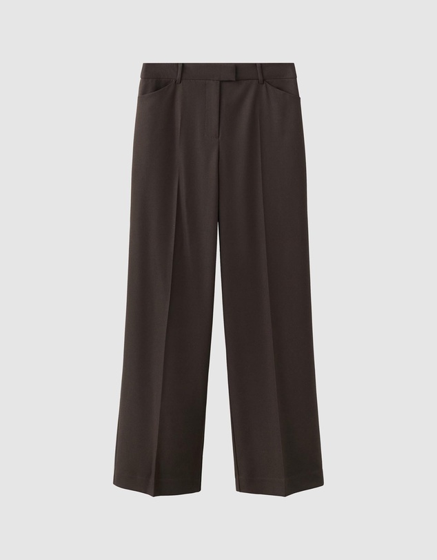 M.N.G - Wide-Leg Mid-Rise Pleated Trousers