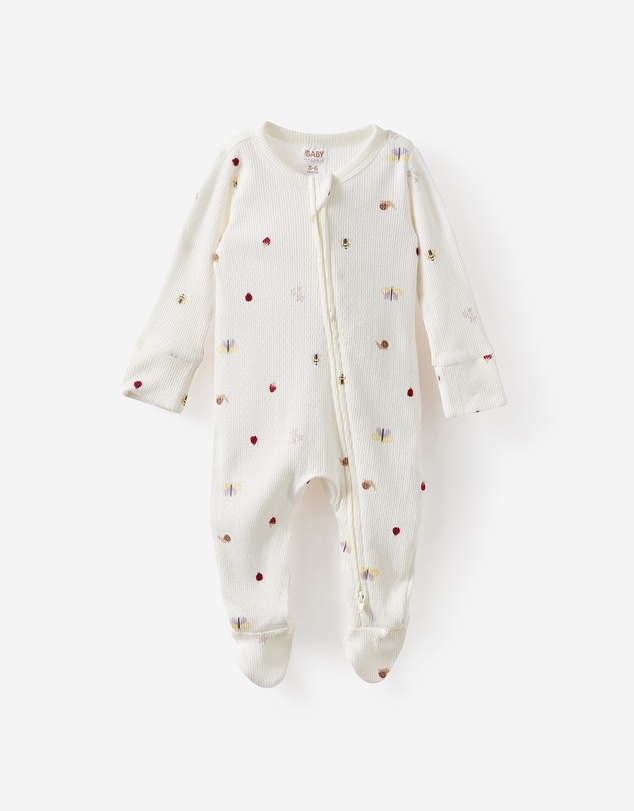 Cotton On Kids - Littlie Organic Long Sleeve Zip Romper