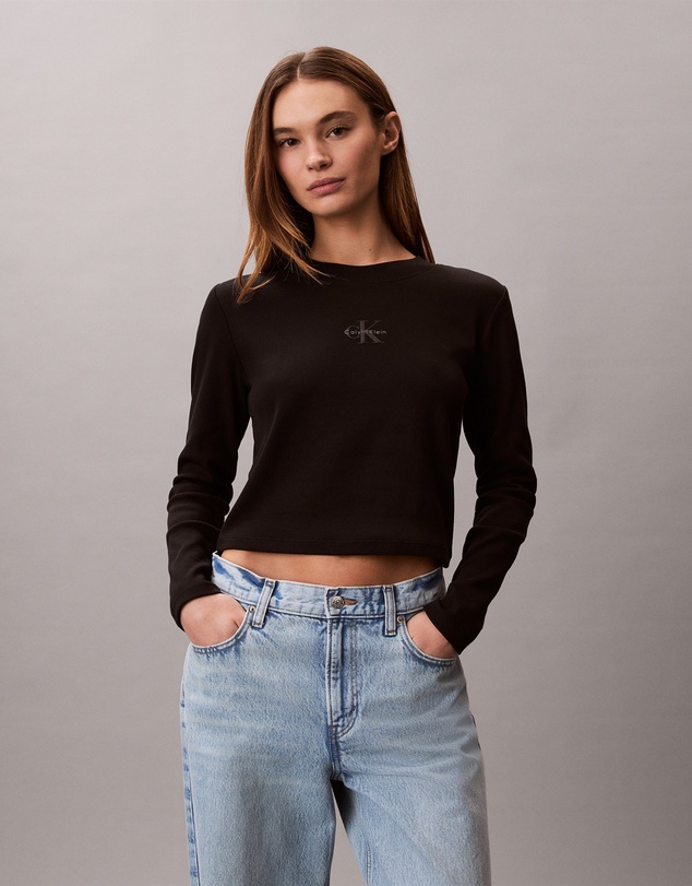 Calvin Klein Jeans - Monogram Logo Long Sleeve Baby Tee