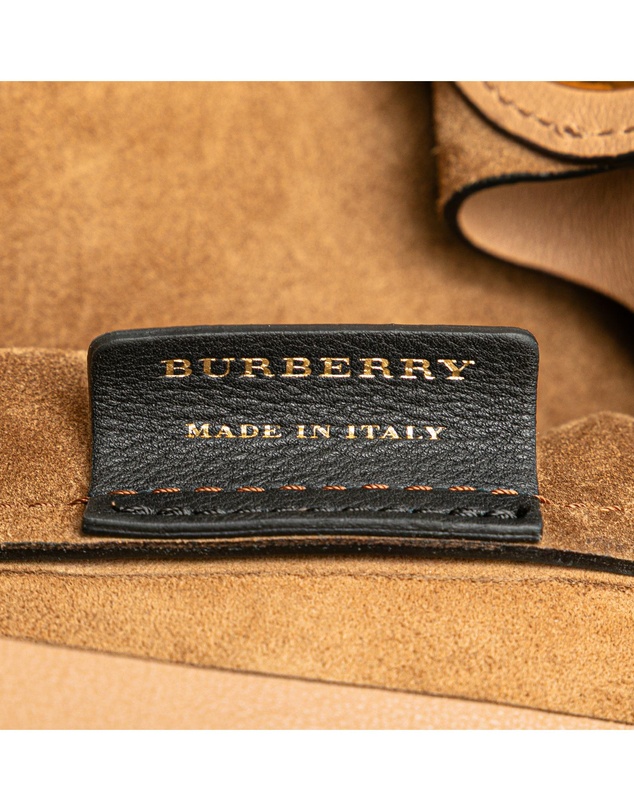 Burberry - Pre-Loved Bicolor Calfskin Grommet Hobo