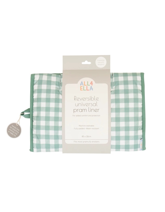 All 4 Ella - Pram Liner Gingham Sage