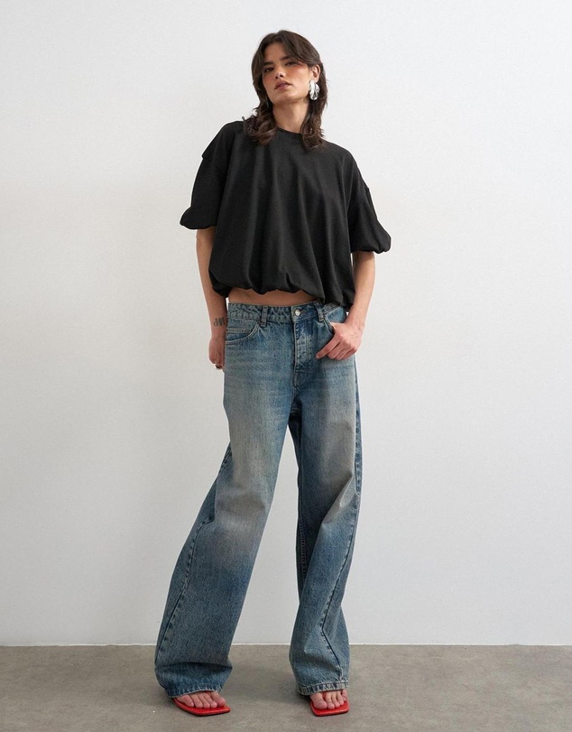TOPSHOP - Mandy Bubble Hem Tee Jrs