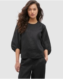 Seed Heritage - Core Linen Balloon Sleeve Top