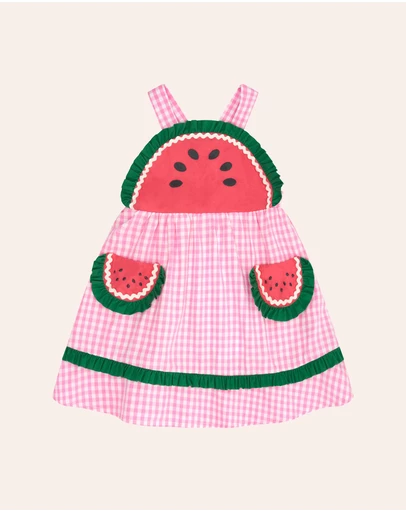 Huxbaby - One-In-A-Melon Check Dress - Babies-Teens