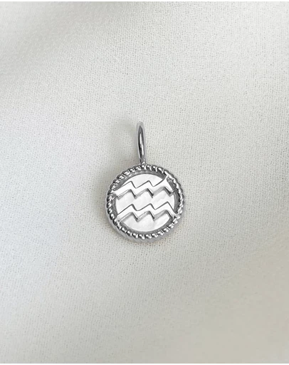 Wanderlust + Co - Aquarius Zodiac Mother of Pearl 925 Sterling Silver Pendant