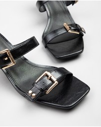 RAID - Mesmerize kitten heeled sandals with buckles in black