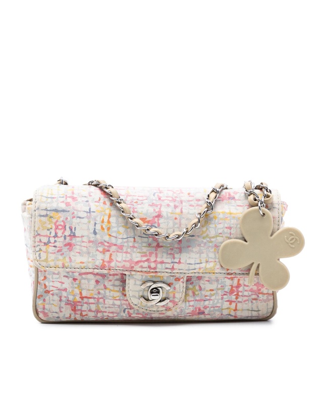 Pre-Loved by Azura Reborn - Pre-Loved Small Printed Canvas Watercolor Clover Flap