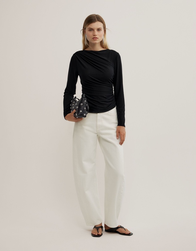 Witchery - Mesh Drape Long Sleeve Top