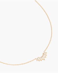 Lovisa - Waterproof Gold Plated Stainless Steel Cubic Zirconia Marquise Fan Necklace