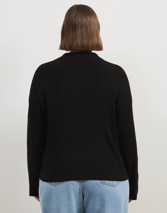 Atmos&Here Curvy - Eden Rib Collar Knit