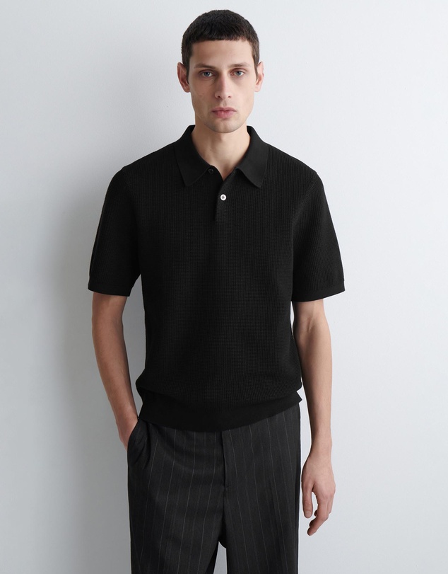 COS - Waffle-Knit Cotton Polo Shirt