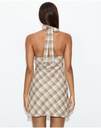 Dazie - Kaia V-Neck Check Mini Dress