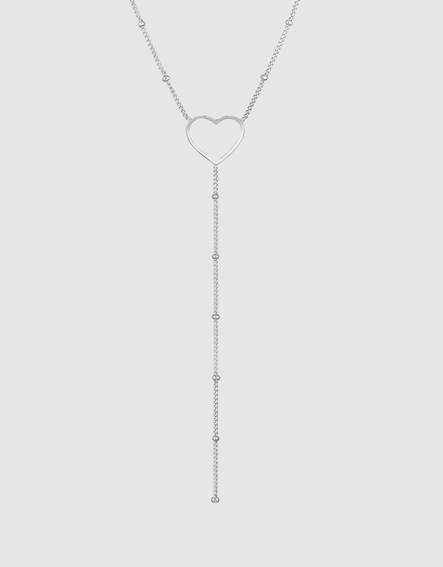 Elli Jewelry - Necklace Y-Chain Heart Balls in 925 Sterling Silver