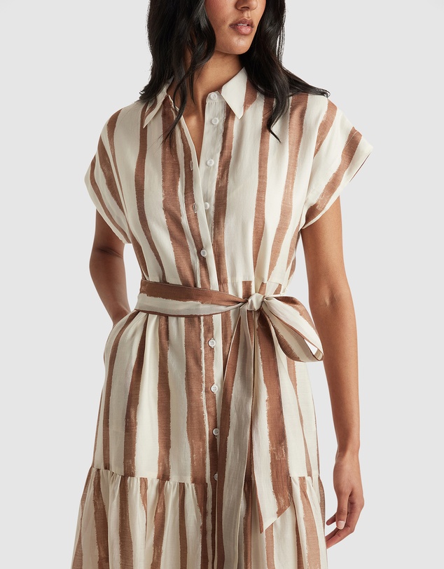 Decjuba - Tamara Tiered Maxi Shirt Dress
