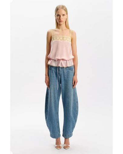Bardot - Bonita Satin Lace Trim Top
