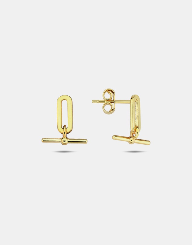 Zoe Olivia - 9K Gold T-Bar Stud Earrings