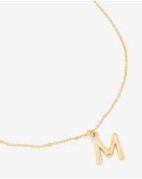 Lovisa - Waterproof Gold Plated Stainless Steel Bamboo Letter M Necklace